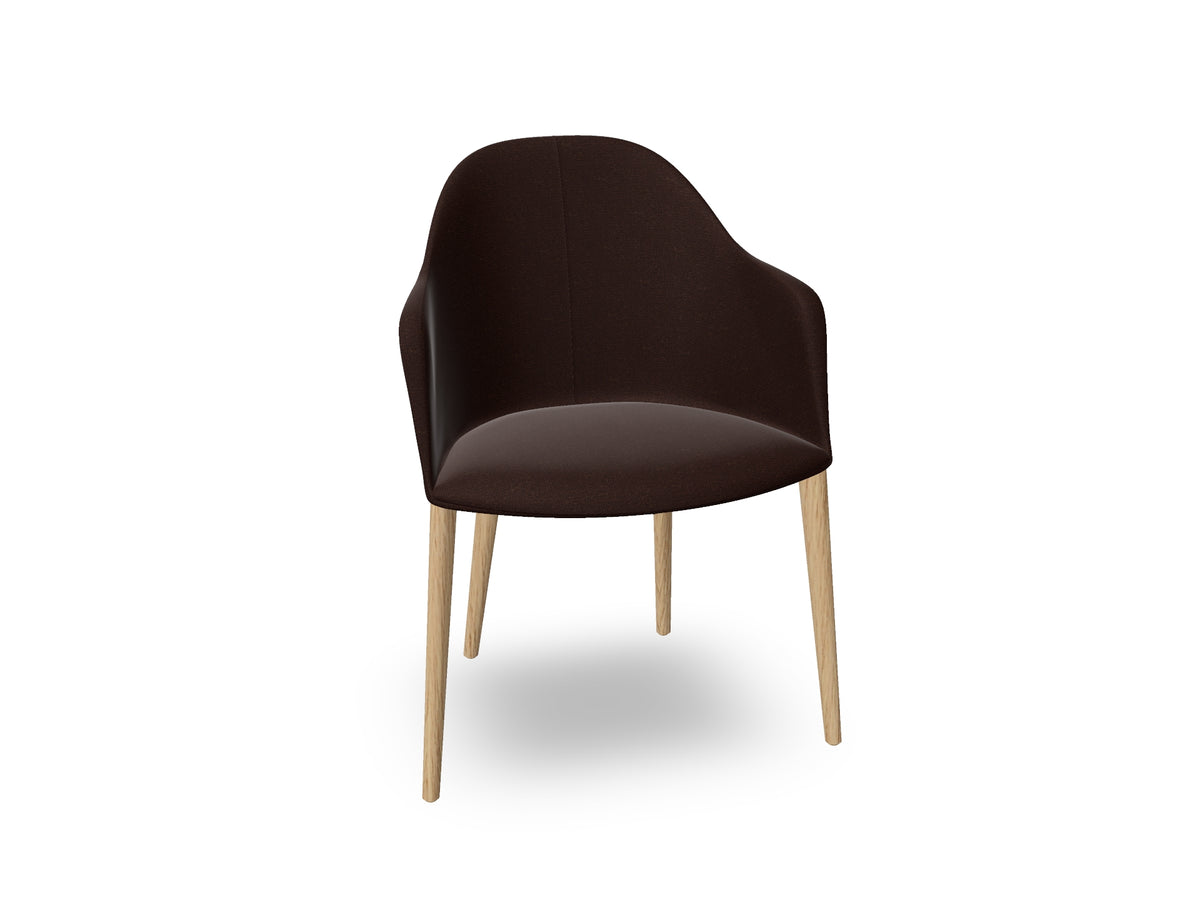 Cila Fully Upholstered Armchair with Timber Oak Four-leg Base