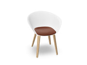 Duna 02 Wood Leg Chair With Seat Cushion Chairs Arper 