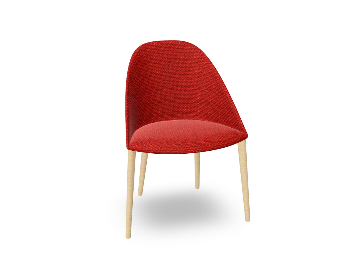 Cila Fully Upholstered Chair With Timber Oak Four-leg Base