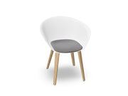 Duna 02 Wood Leg Chair With Seat Cushion Chairs Arper 