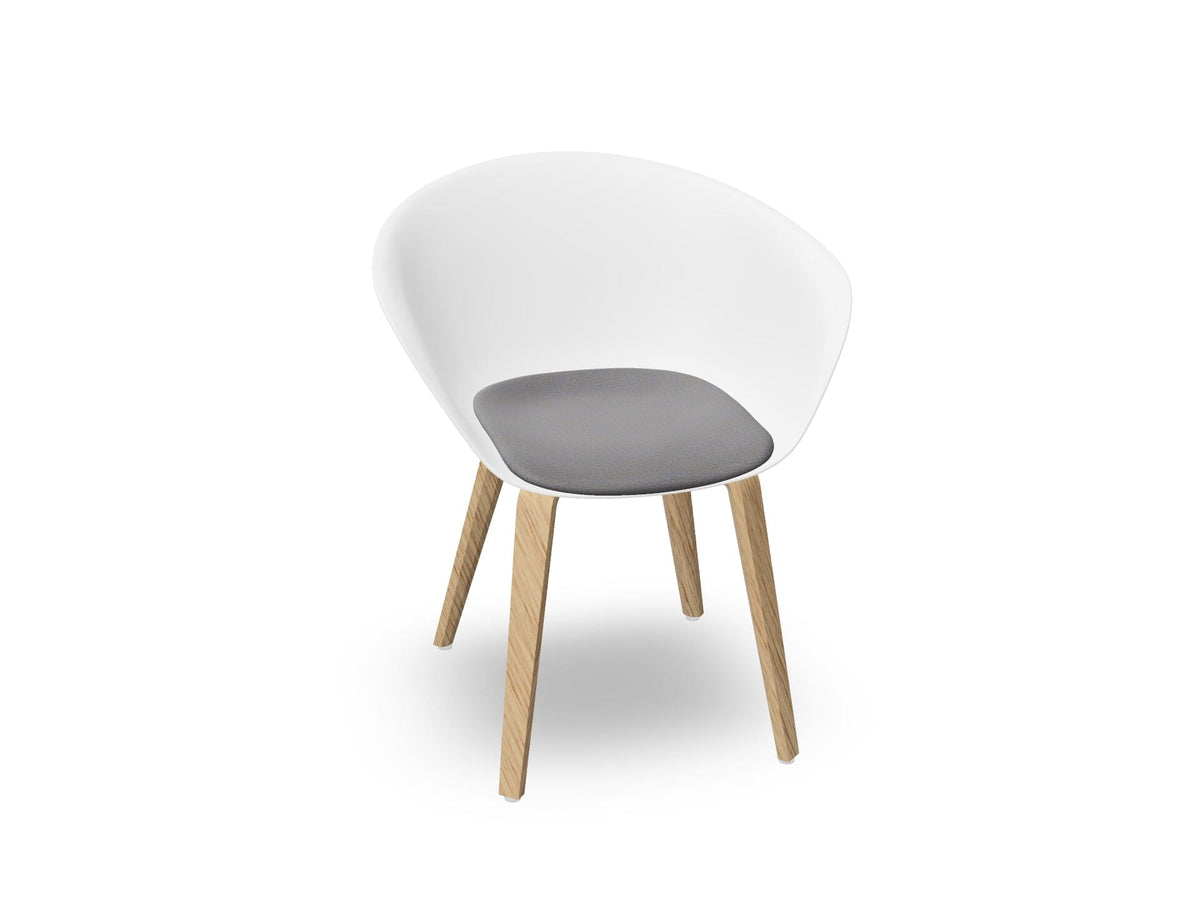 Duna 02 Wood Leg Chair With Seat Cushion Chairs Arper 