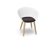 Duna 02 Wood Leg Chair With Seat Cushion Chairs Arper 