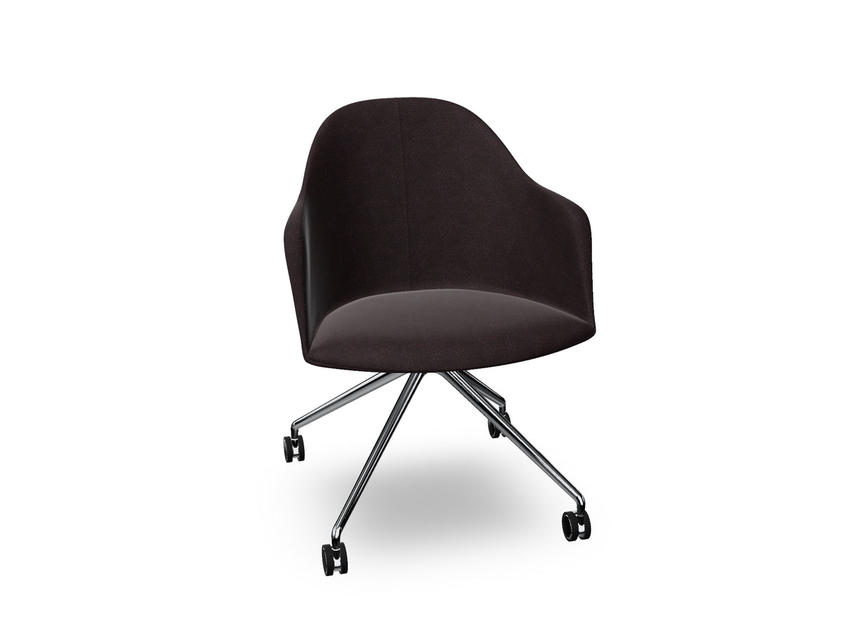 Cila fully upholstered Armchair With Fixed Trestle Base