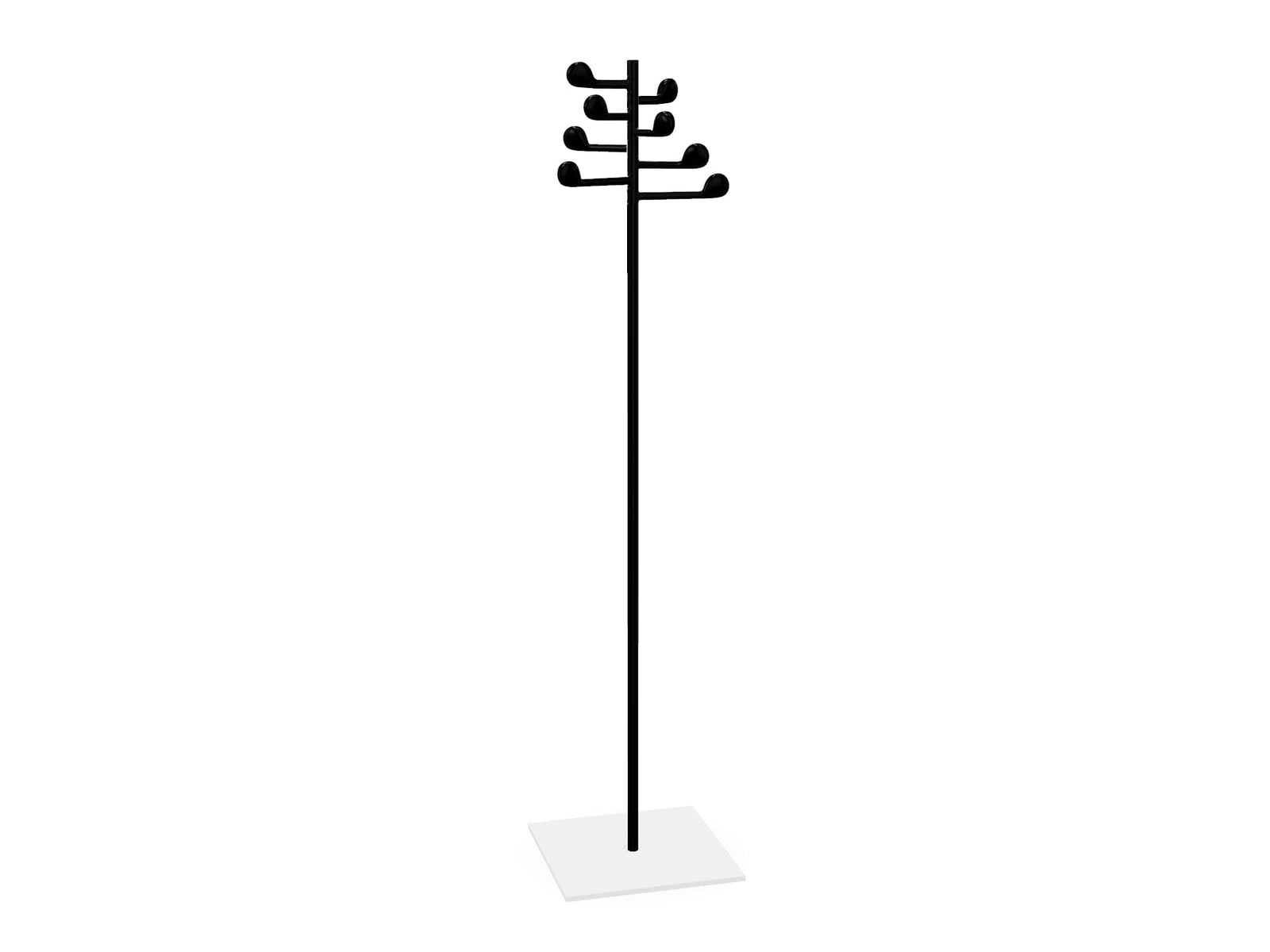 Song Coat Rack Coat Hooks Arper song 8-hook coat stand white lacquered 
