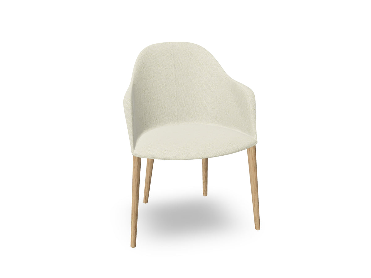 Cila Fully Upholstered Armchair with Timber Oak Four-leg Base
