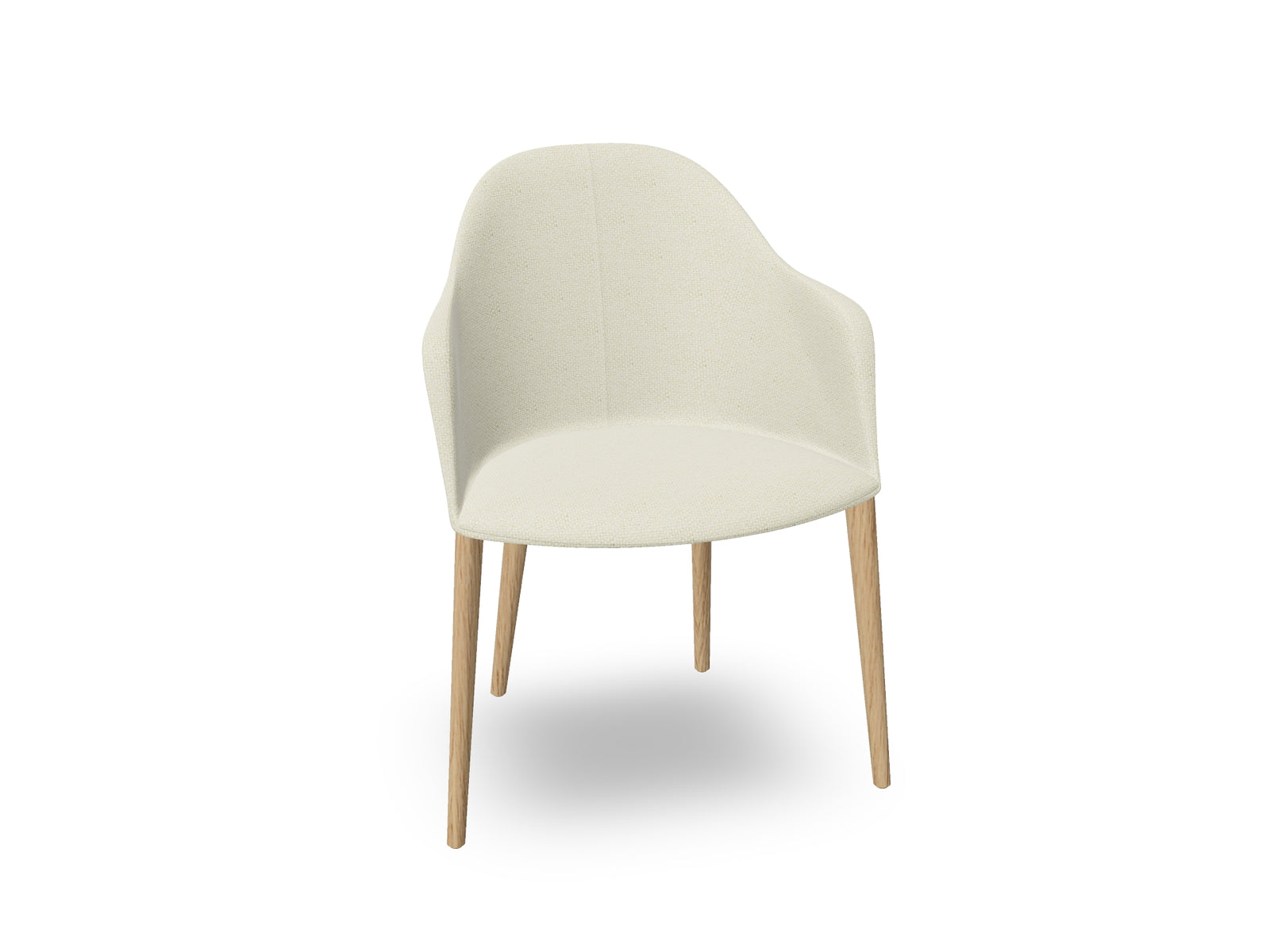 Cila Fully Upholstered Armchair with Timber Oak Four-leg Base