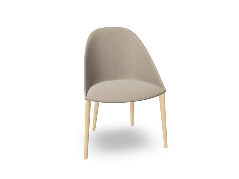 Cila Fully Upholstered Chair With Timber Oak Four-leg Base