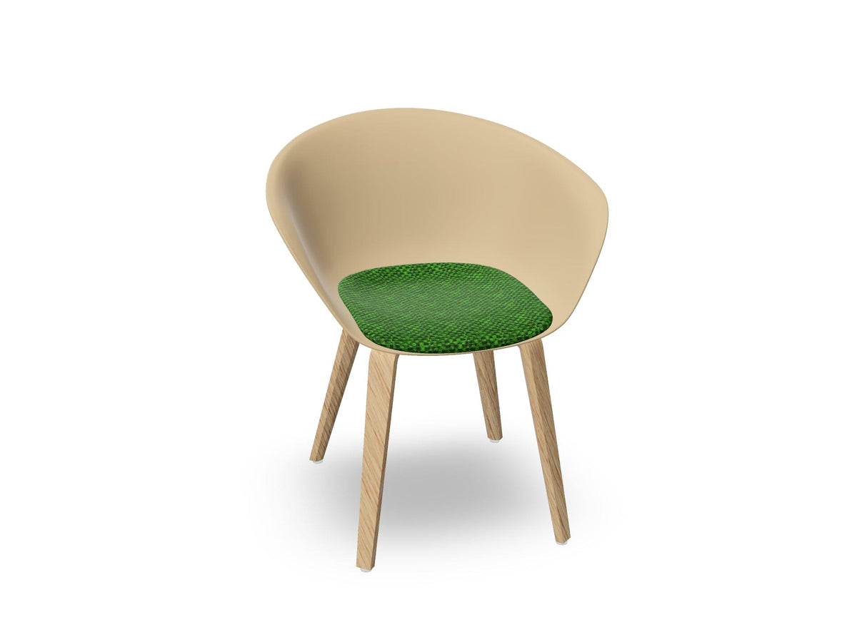 Duna 02 Wood Leg Chair With Seat Cushion Chairs Arper 