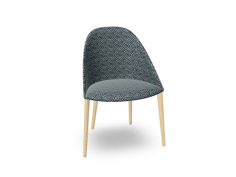 Cila Fully Upholstered Chair With Timber Oak Four-leg Base