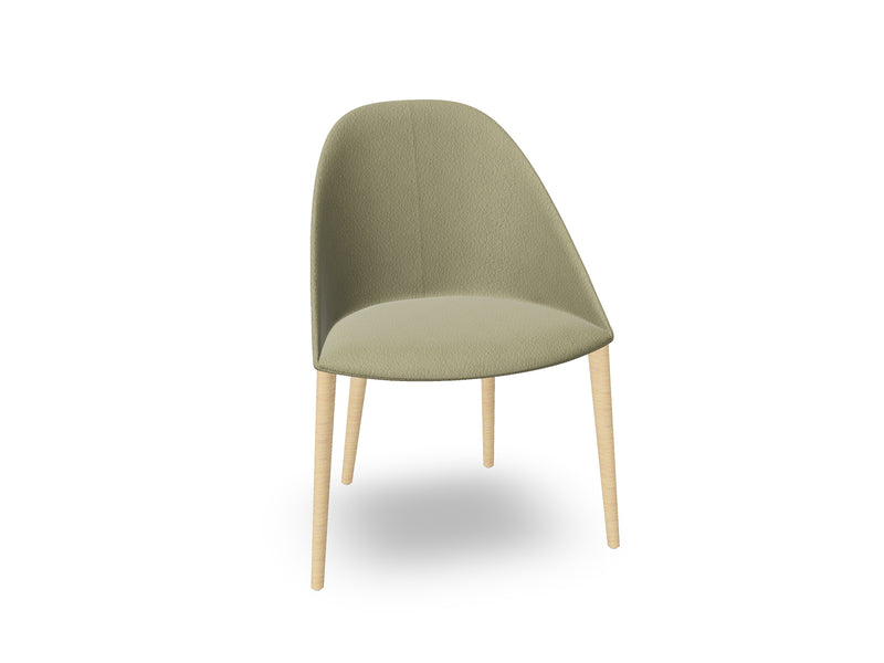 Cila Fully Upholstered Chair With Timber Oak Four-leg Base
