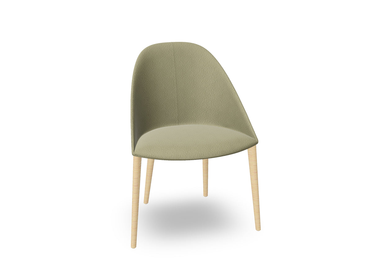 Cila Fully Upholstered Chair With Timber Oak Four-leg Base