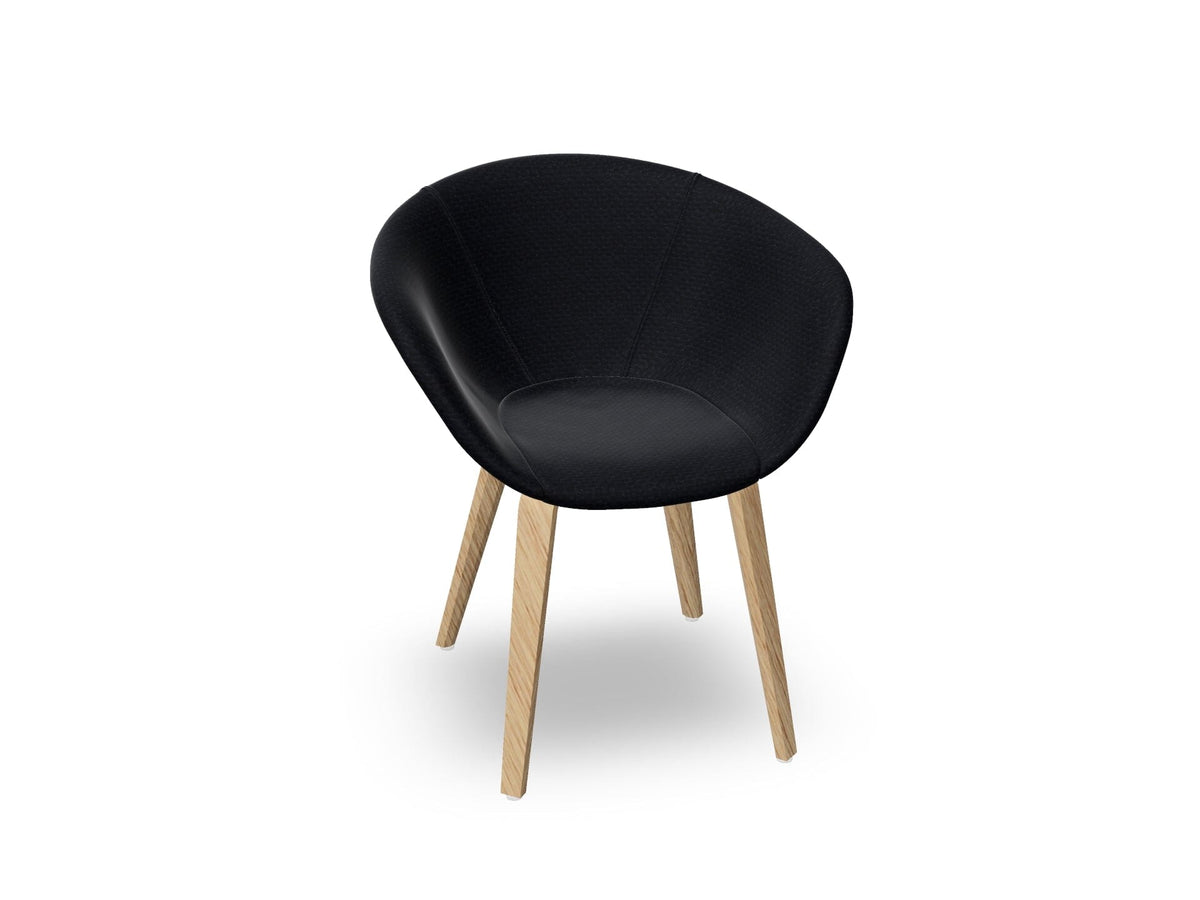 Duna 02 Wood Leg Chair With Front Upholstery Chairs Arper 