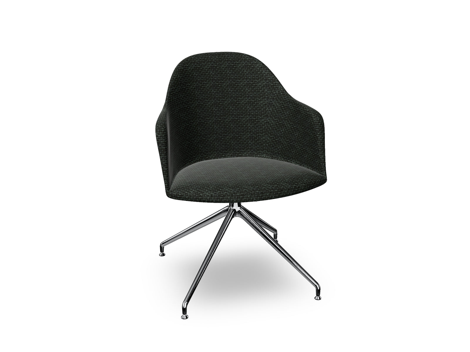 Cila Fully Upholstered Armchair With Swivel Trestle Base