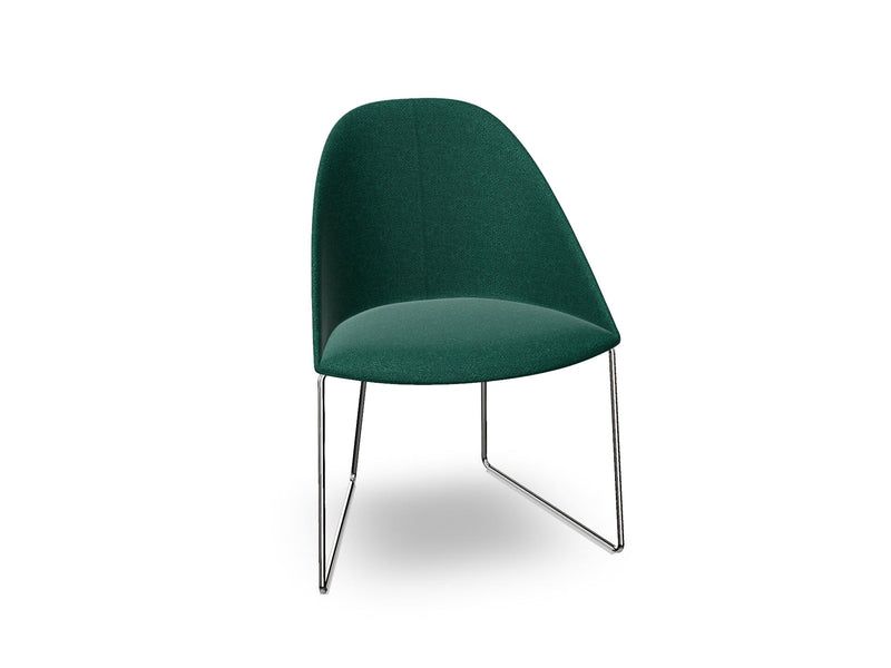 Cila Fully Upholstered Chair With Sled Base Chairs Arper 