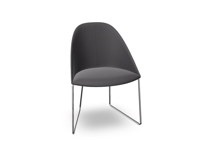 Cila Fully Upholstered Chair With Sled Base Chairs Arper 