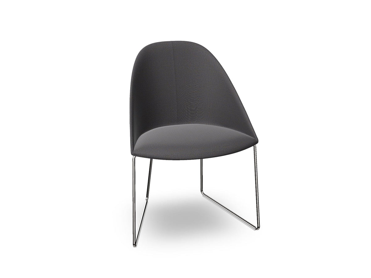 Cila Fully Upholstered Chair With Sled Base Chairs Arper 