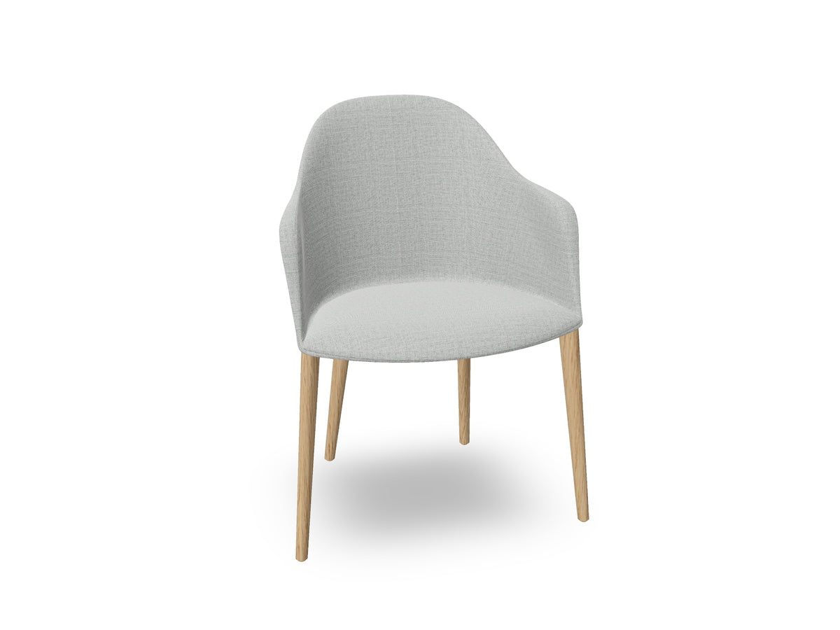 Cila Fully Upholstered Armchair with Timber Oak Four-leg Base