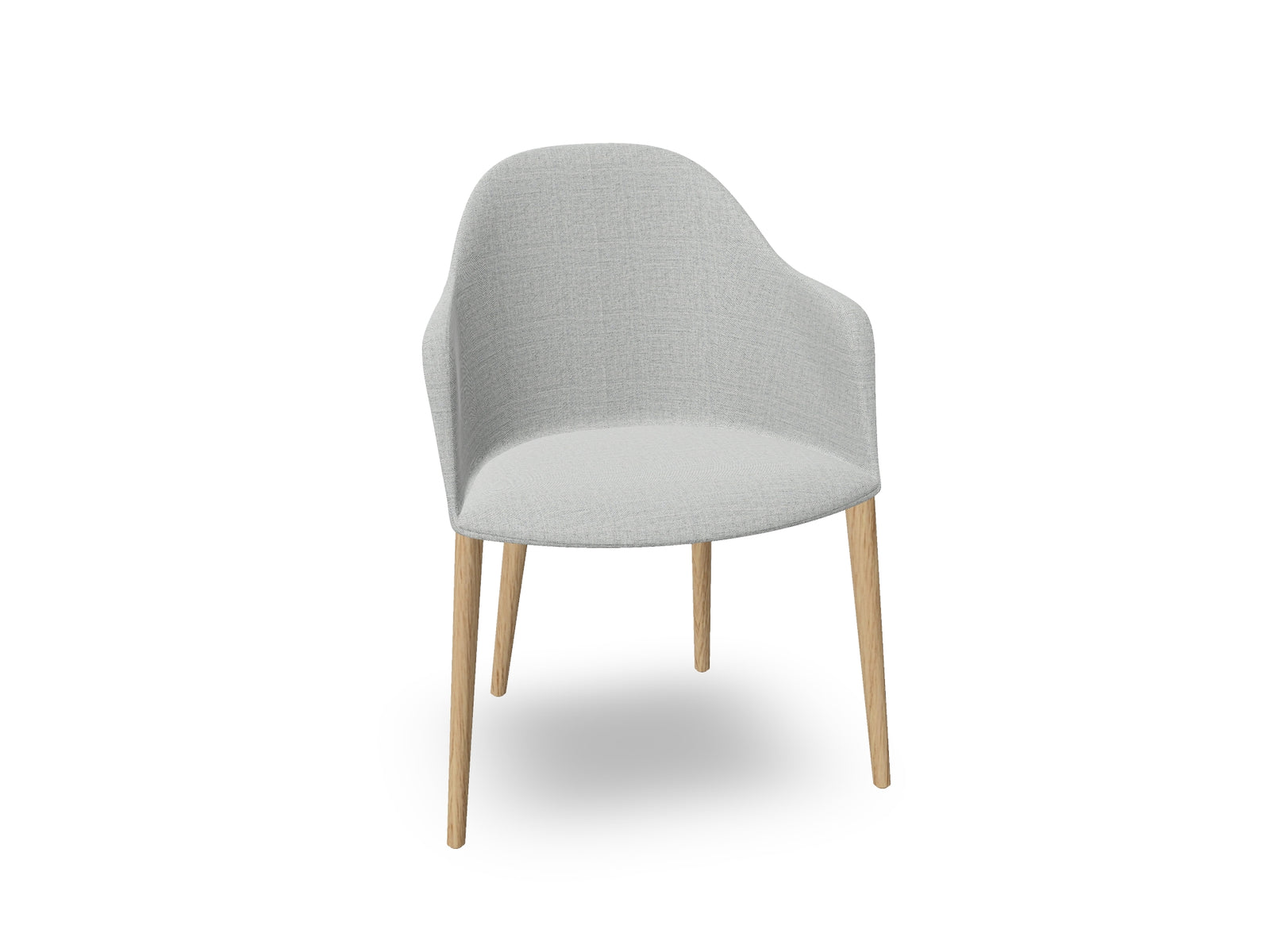 Cila Fully Upholstered Armchair with Timber Oak Four-leg Base