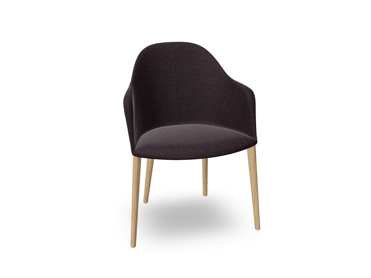 Cila Fully Upholstered Armchair with Timber Oak Four-leg Base