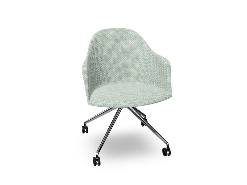 Cila fully upholstered Armchair With Fixed Trestle Base