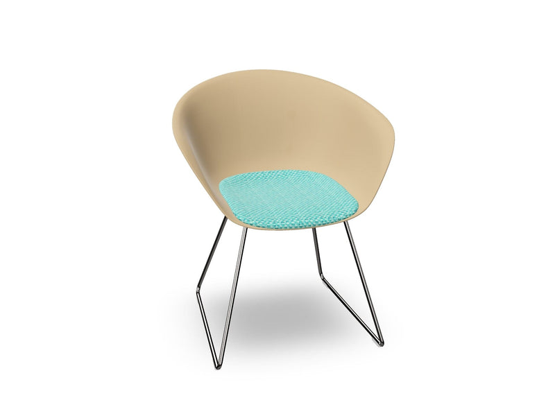Duna 02 Sled Base Chair With Seat Cushion Chairs Arper 