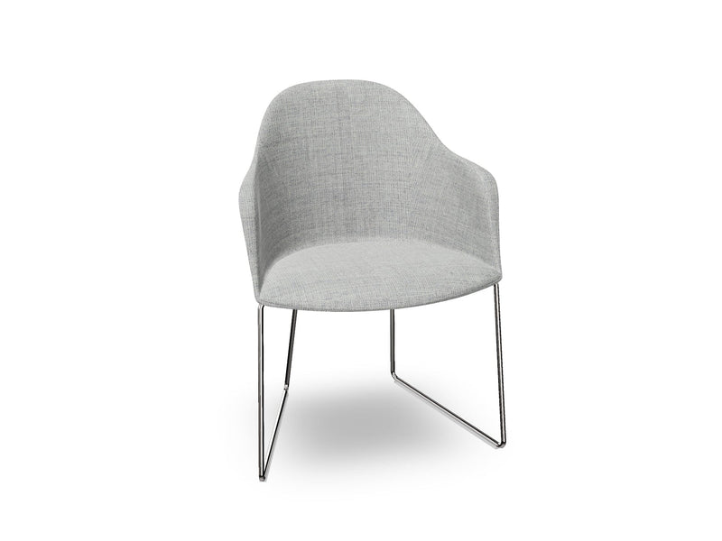 Cila Fully Upholstered Armchair With Sled Base Chairs Arper 