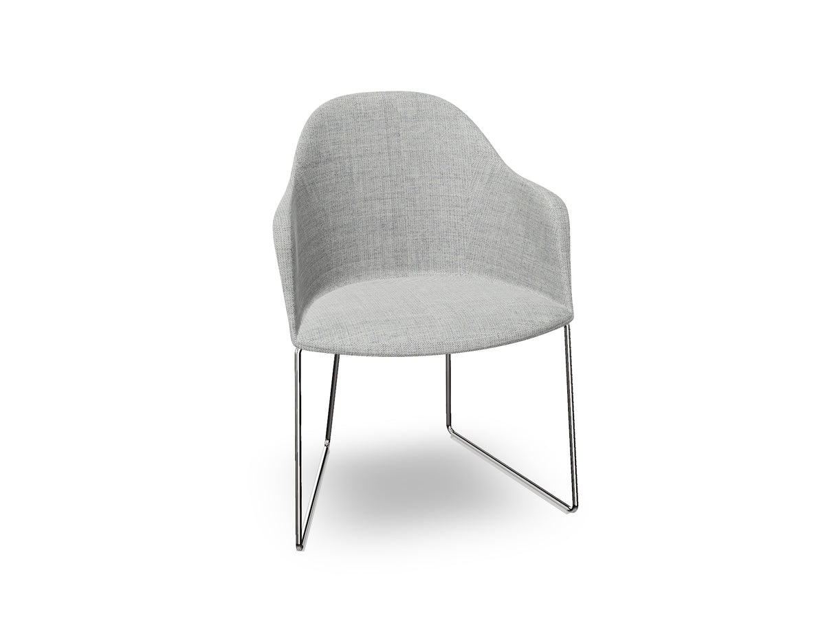 Cila Fully Upholstered Armchair With Sled Base