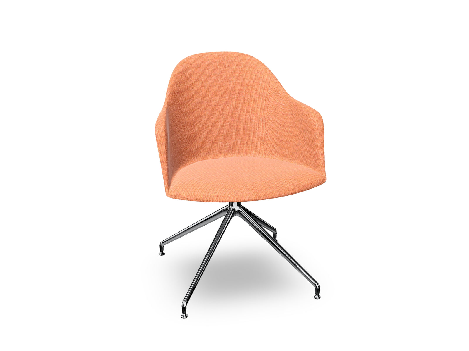 Cila Fully Upholstered Armchair With Swivel Trestle Base