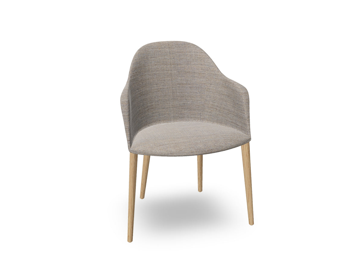 Cila Fully Upholstered Armchair with Timber Oak Four-leg Base