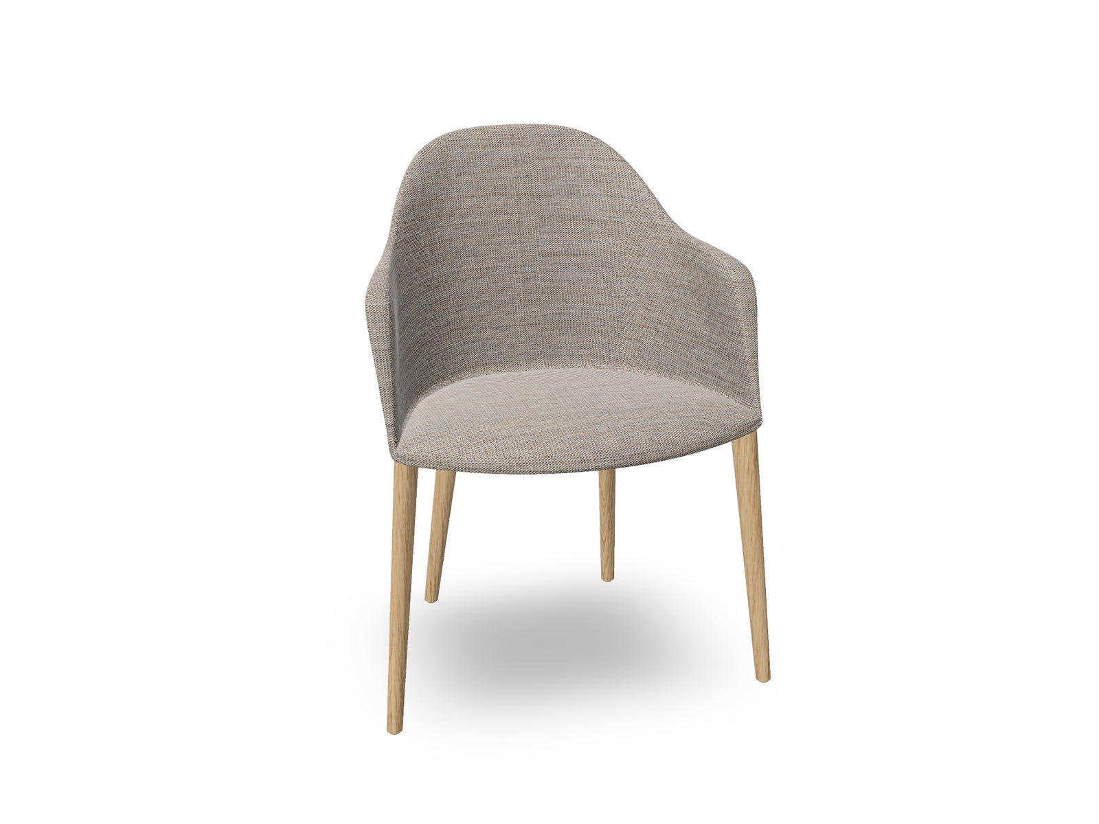 Cila Fully Upholstered Armchair with Timber Oak Four-leg Base