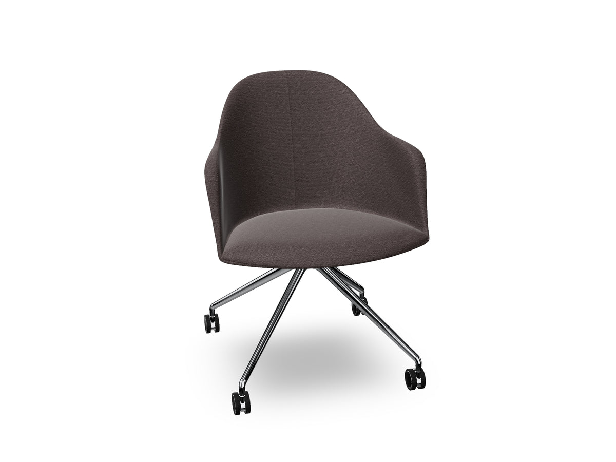 Cila fully upholstered Armchair With Fixed Trestle Base