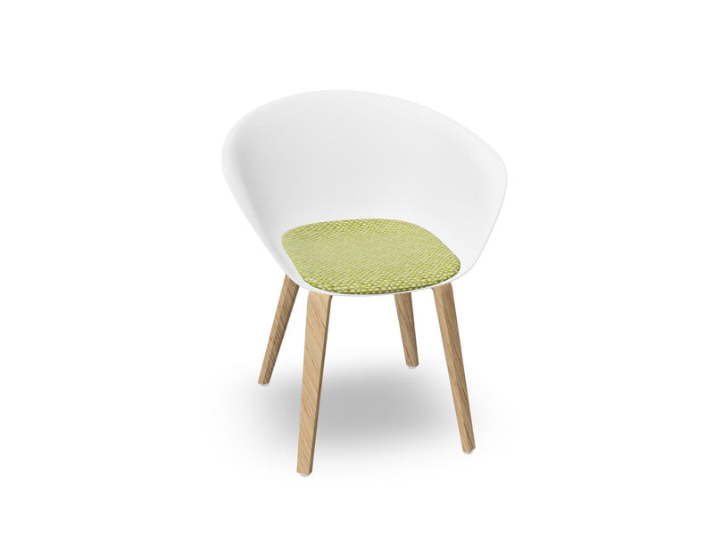 Duna 02 Wood Leg Chair With Seat Cushion Chairs Arper 