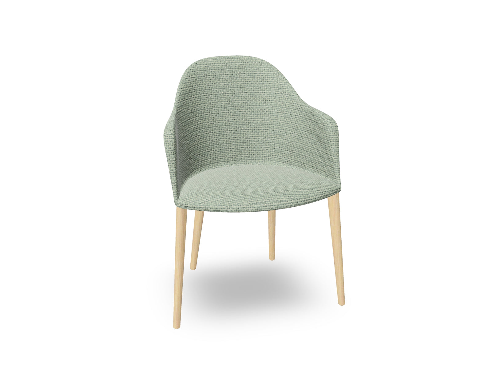 Cila Fully Upholstered Armchair with Timber Oak Four-leg Base