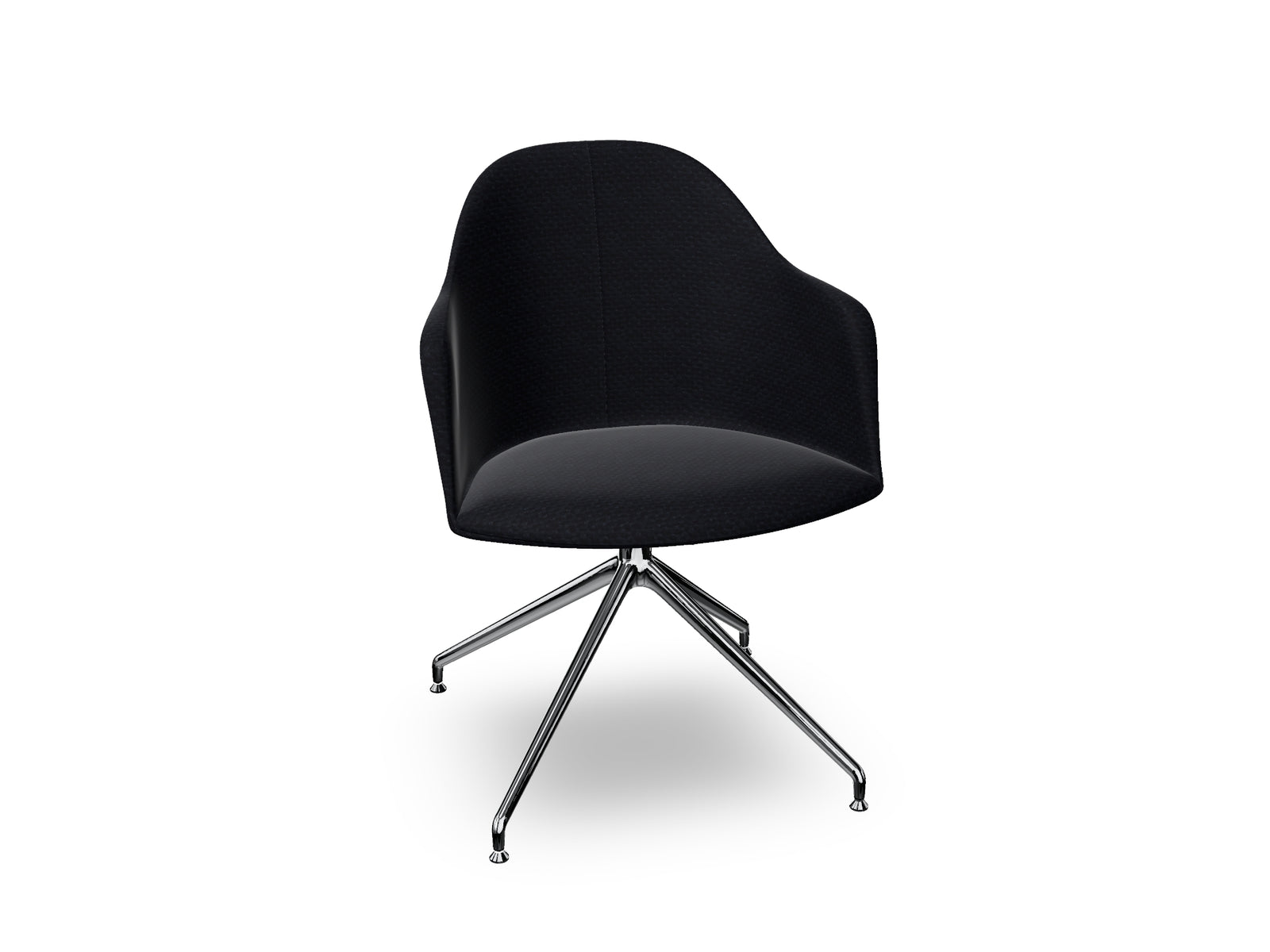 Cila Fully Upholstered Armchair With Swivel Trestle Base