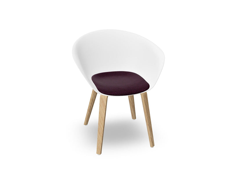 Duna 02 Wood Leg Chair With Seat Cushion Chairs Arper 