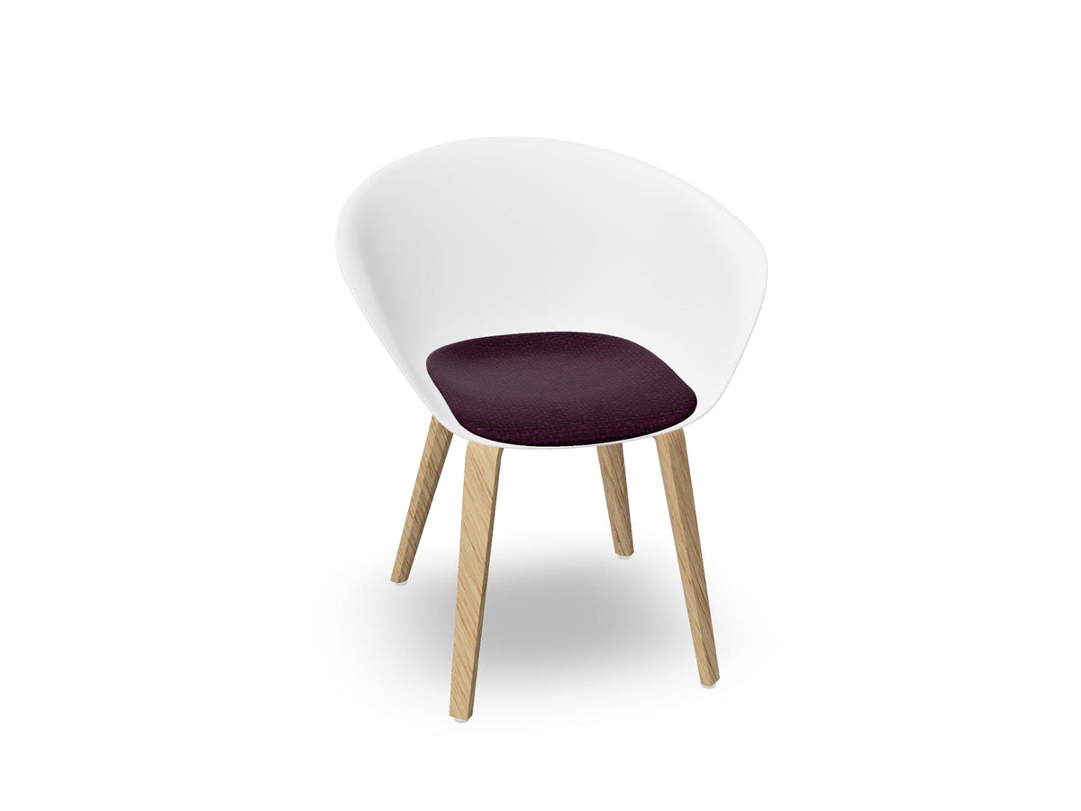 Duna 02 Wood Leg Chair With Seat Cushion Chairs Arper 