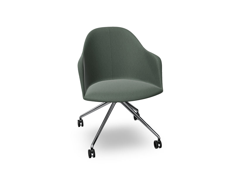 Cila fully upholstered Armchair With Fixed Trestle Base