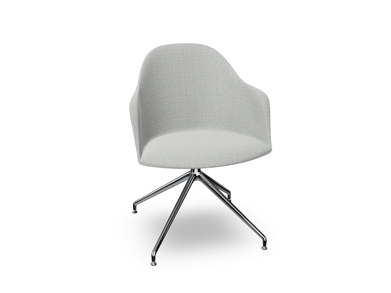 Cila Fully Upholstered Armchair With Swivel Trestle Base