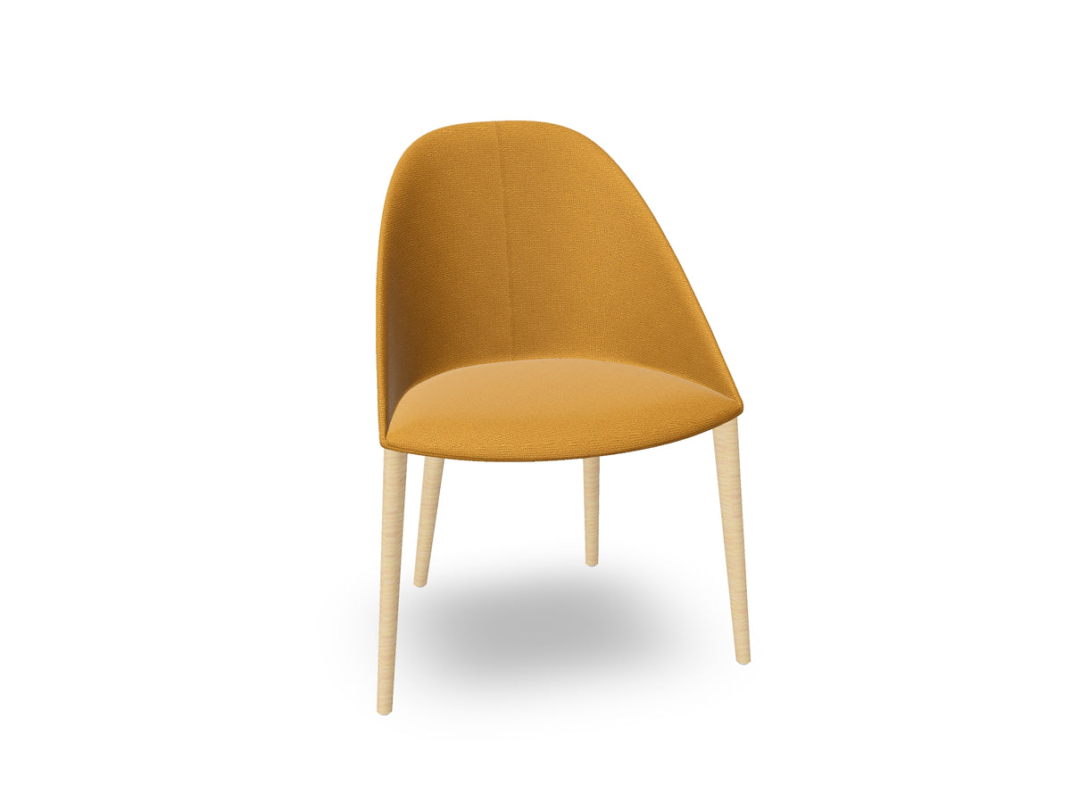 Cila Fully Upholstered Chair With Timber Oak Four-leg Base