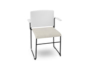 Stacy Sled Chair with Armrests Armchair Arper Black-Lacquered - V25 PS00005 