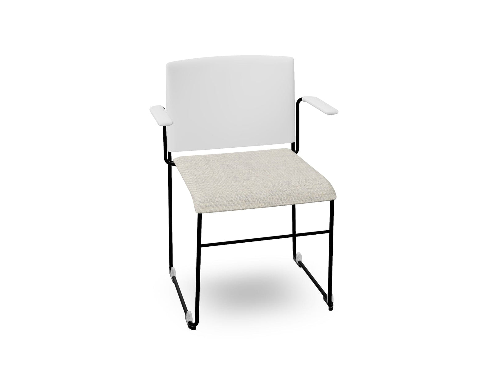 Stacy Sled Chair with Armrests Armchair Arper Black-Lacquered - V25 PS00005 