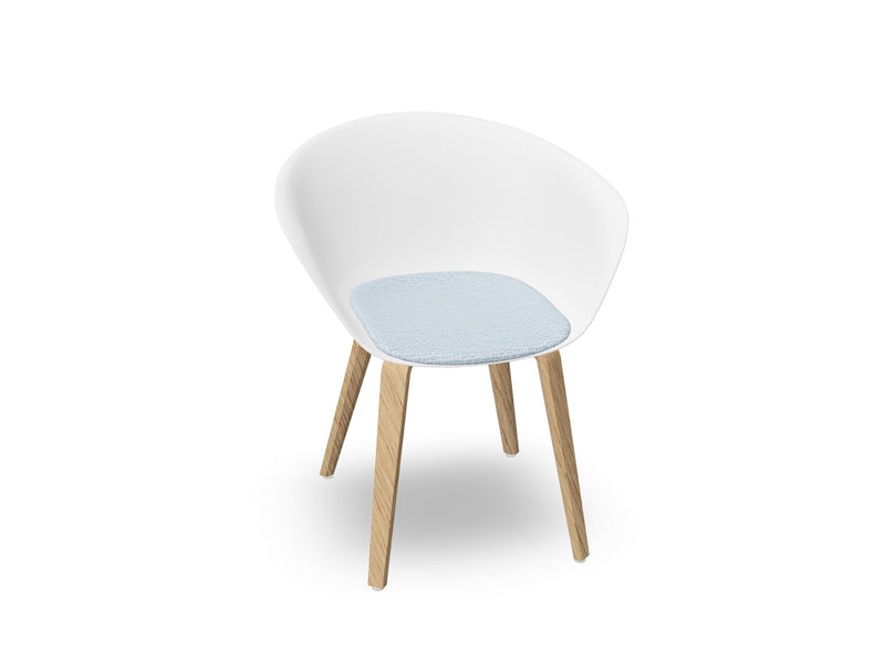 Duna 02 Wood Leg Chair With Seat Cushion Chairs Arper 