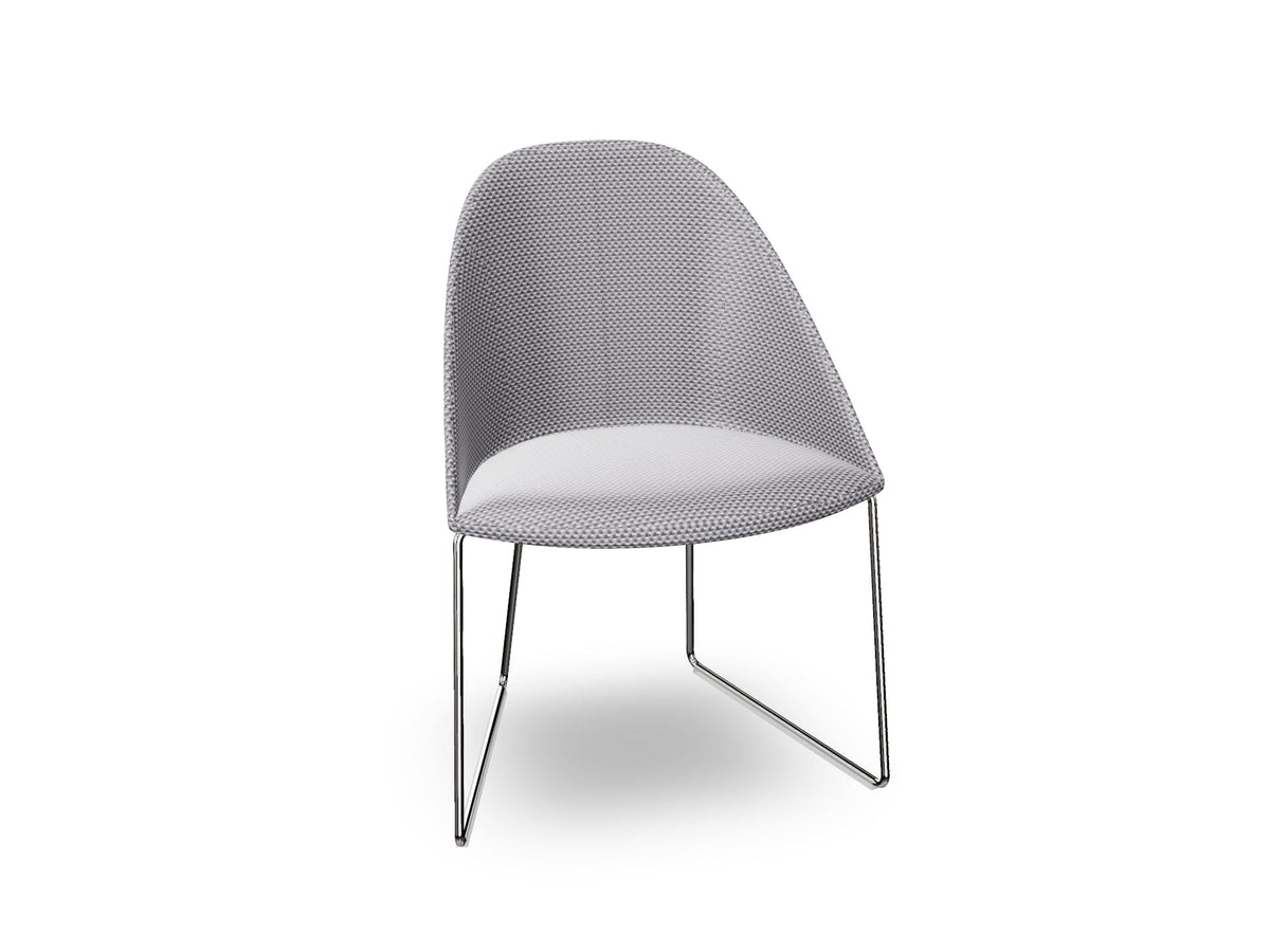Cila Fully Upholstered Chair With Sled Base Chairs Arper 