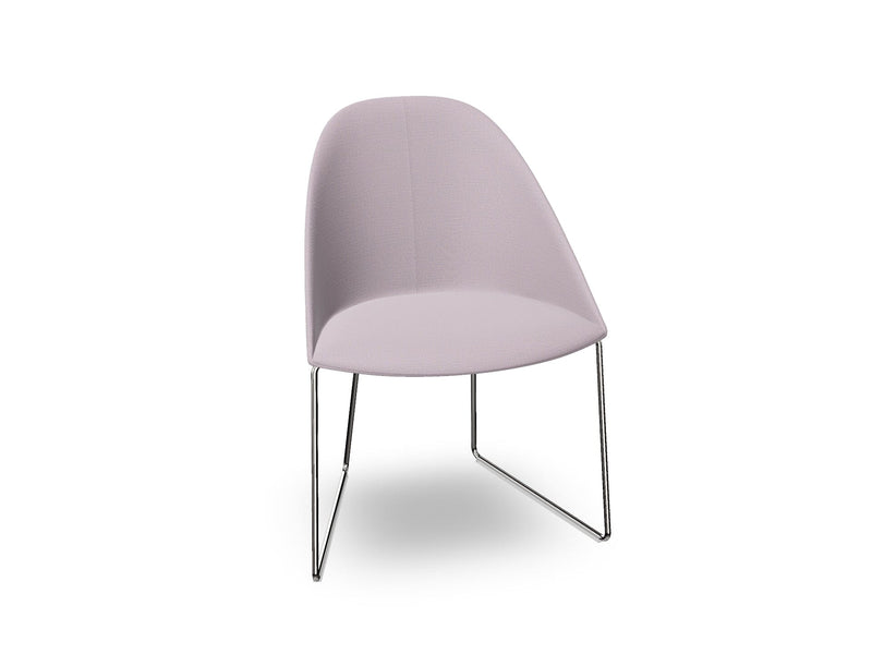 Cila Fully Upholstered Chair With Sled Base Chairs Arper 
