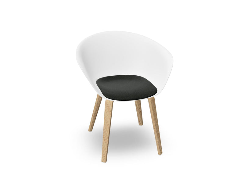 Duna 02 Wood Leg Chair With Seat Cushion Chairs Arper 