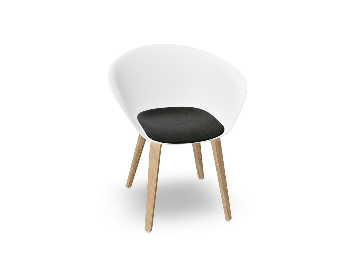 Duna 02 Wood Leg Chair With Seat Cushion Chairs Arper 