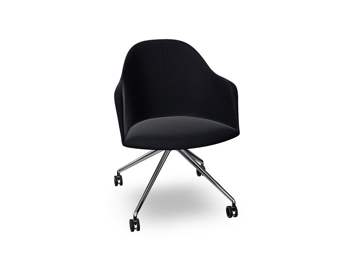 Cila fully upholstered Armchair With Fixed Trestle Base