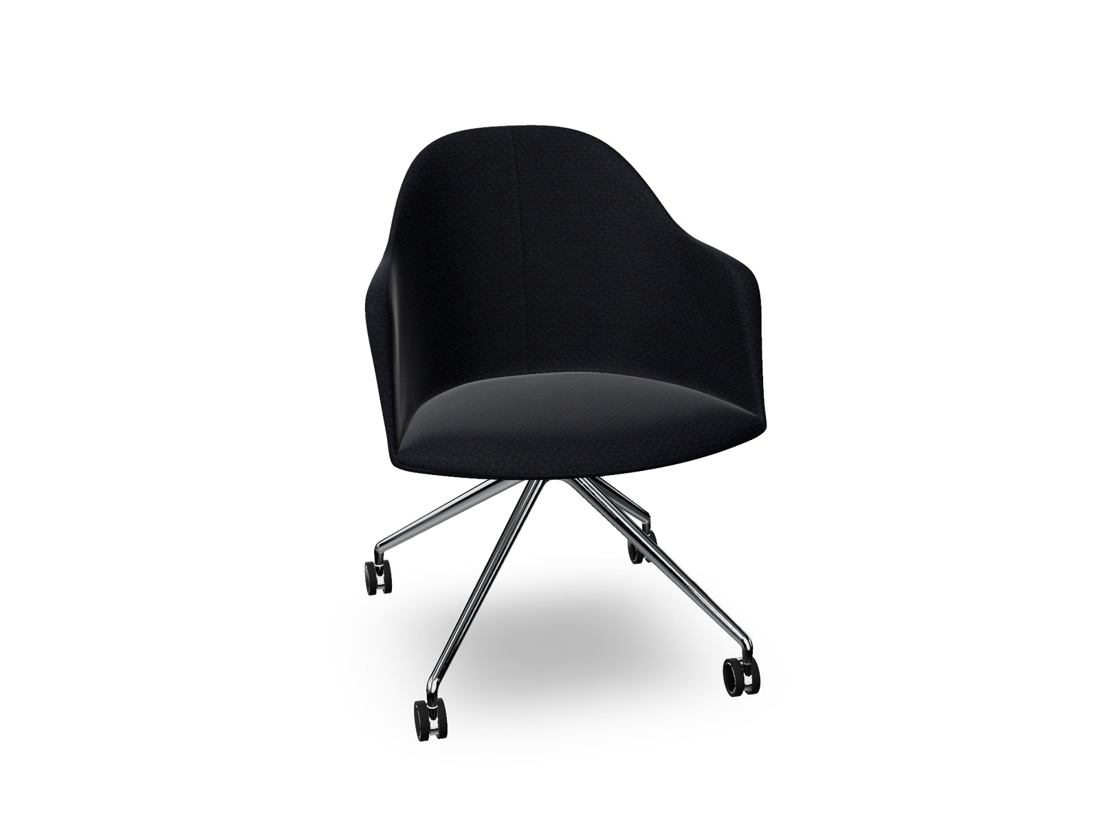 Cila fully upholstered Armchair With Fixed Trestle Base
