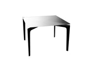 Saul Square Table side/end table Arper 23.6" L - Black base - Smoked glass top 16.75" 