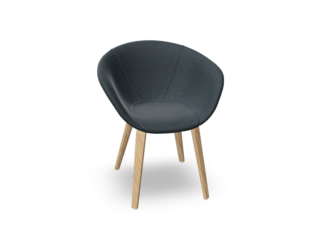 Duna 02 Wood Leg Chair With Front Upholstery Chairs Arper 